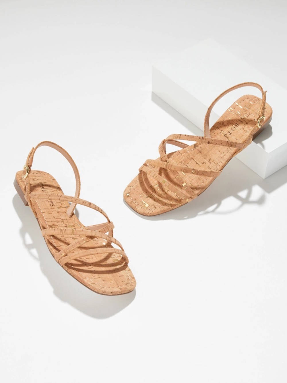 Talbots Liana Strappy Cork Sandals Natural Gold